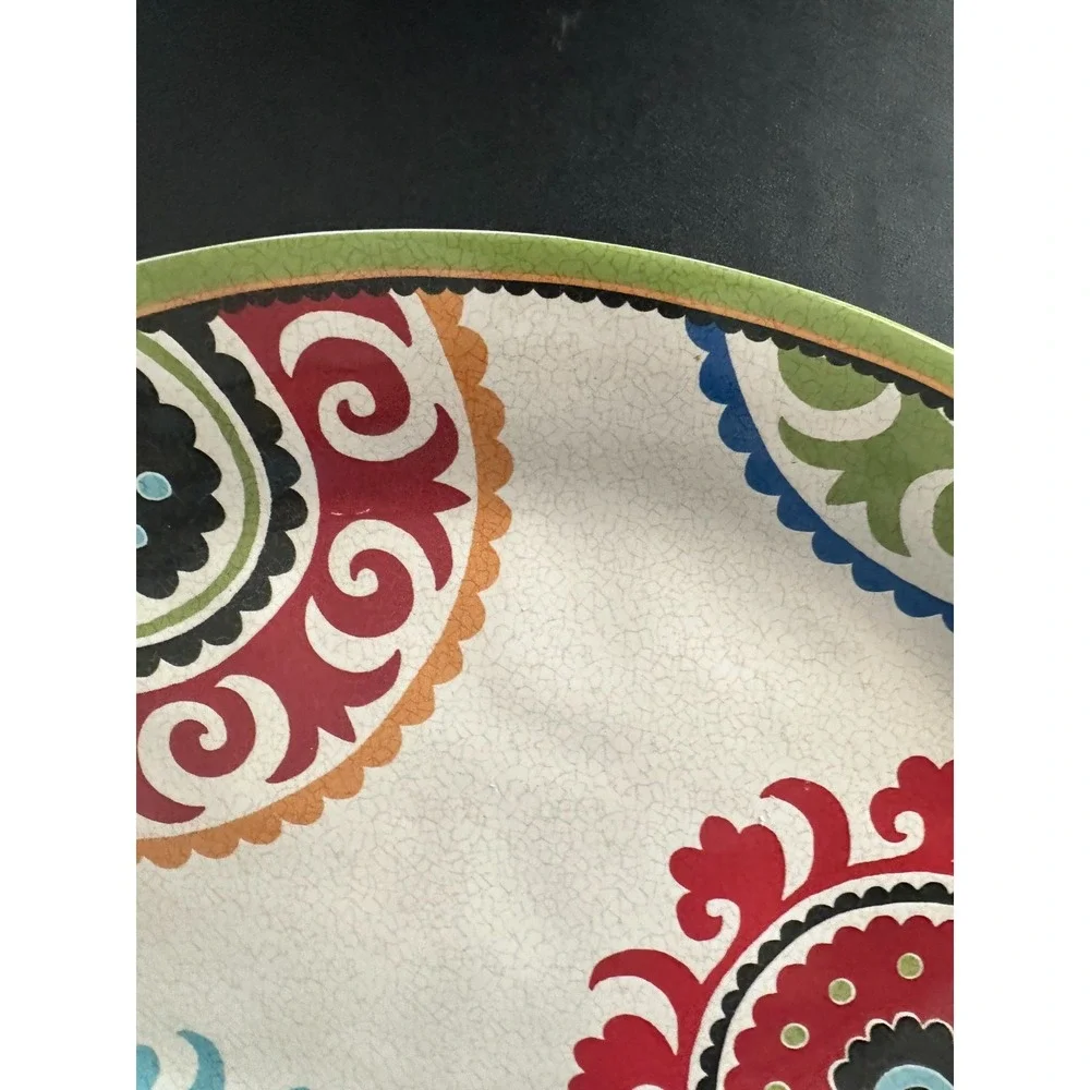 Pier1 Imports Suzani Medallion Oval Platter Multicolo Porcelain 16